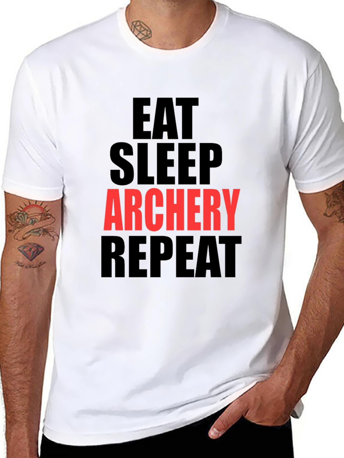 Eat Sleep Archery Repeat Black T-Shirt