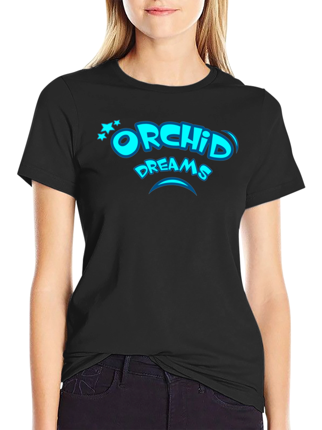 Orchid Dreams Black T-Shirt