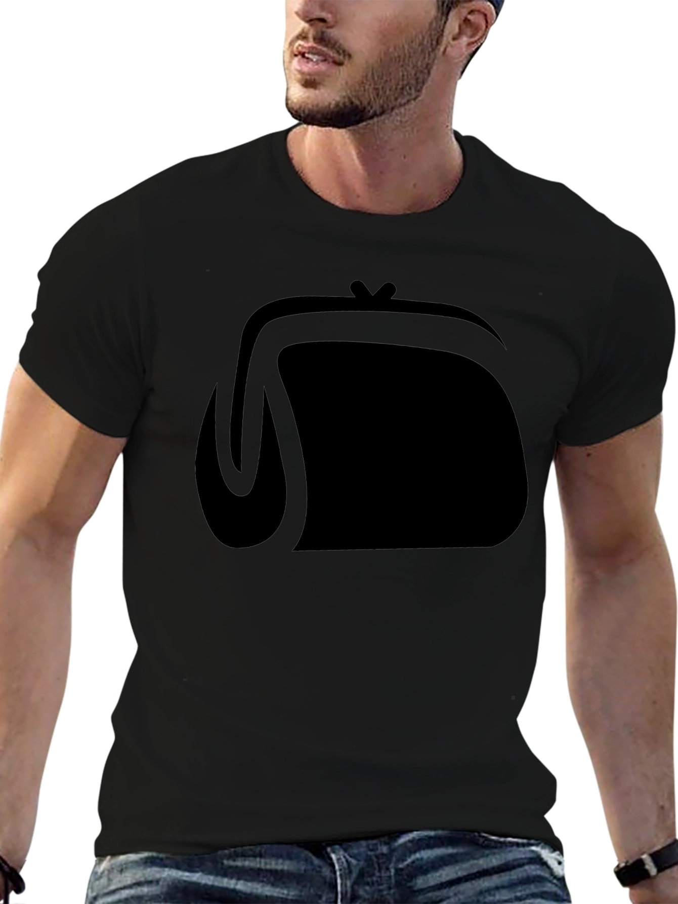 Black Graphic Tee - Coin Purse Design