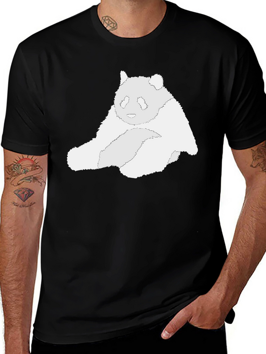 Panda Graphic Tee - Black Cotton Blend Comfort Fit