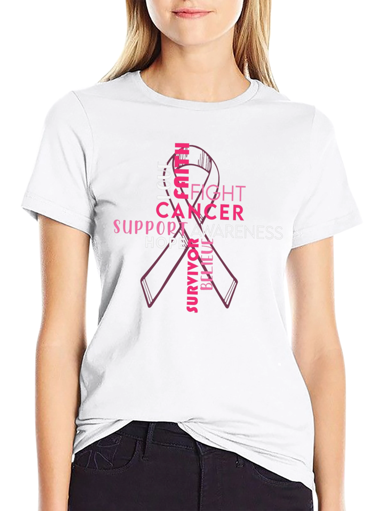 Fight Cancer Awareness Ribbon T-Shirt