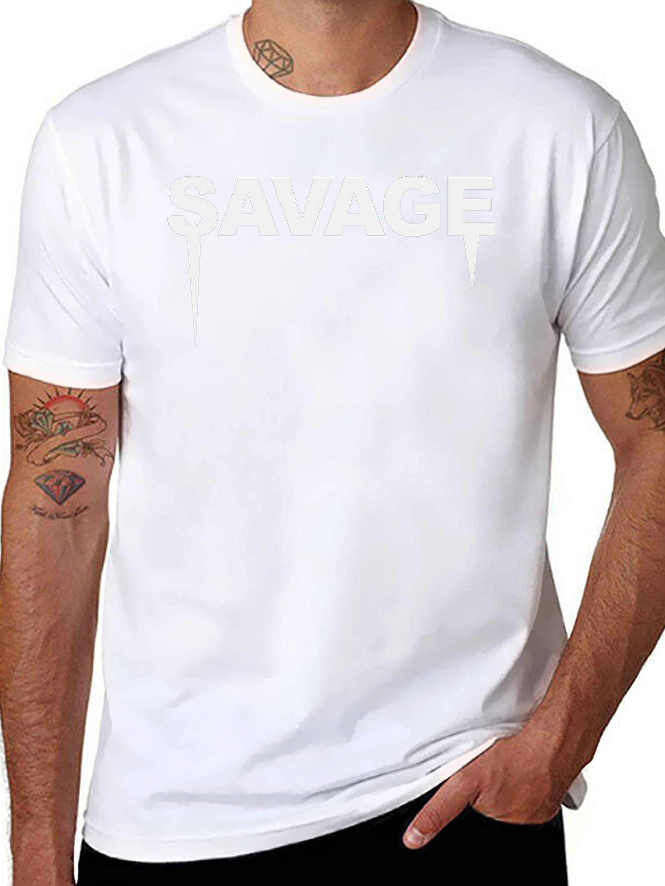 Savage Graphic Tee - Stylish Mens Black T-Shirt