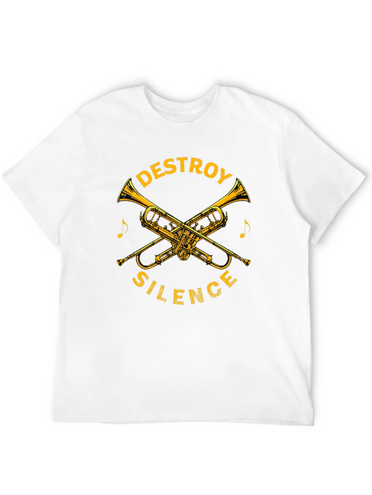 Destroy Silence Trumpet Graphic Tee - Black