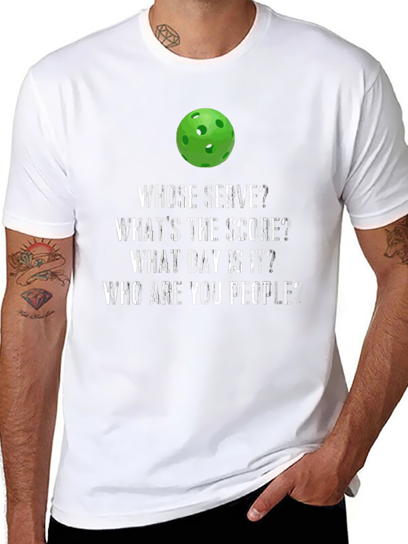 Pickleball T-Shirt: Whose Serve? Funny Pickleball Tee