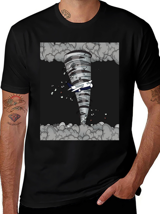 Tornado Plane Graphic Tee - Unique Design