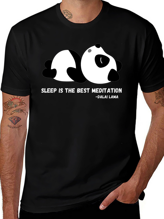 Sleepy Panda T-Shirt - Dalai Lama Quote