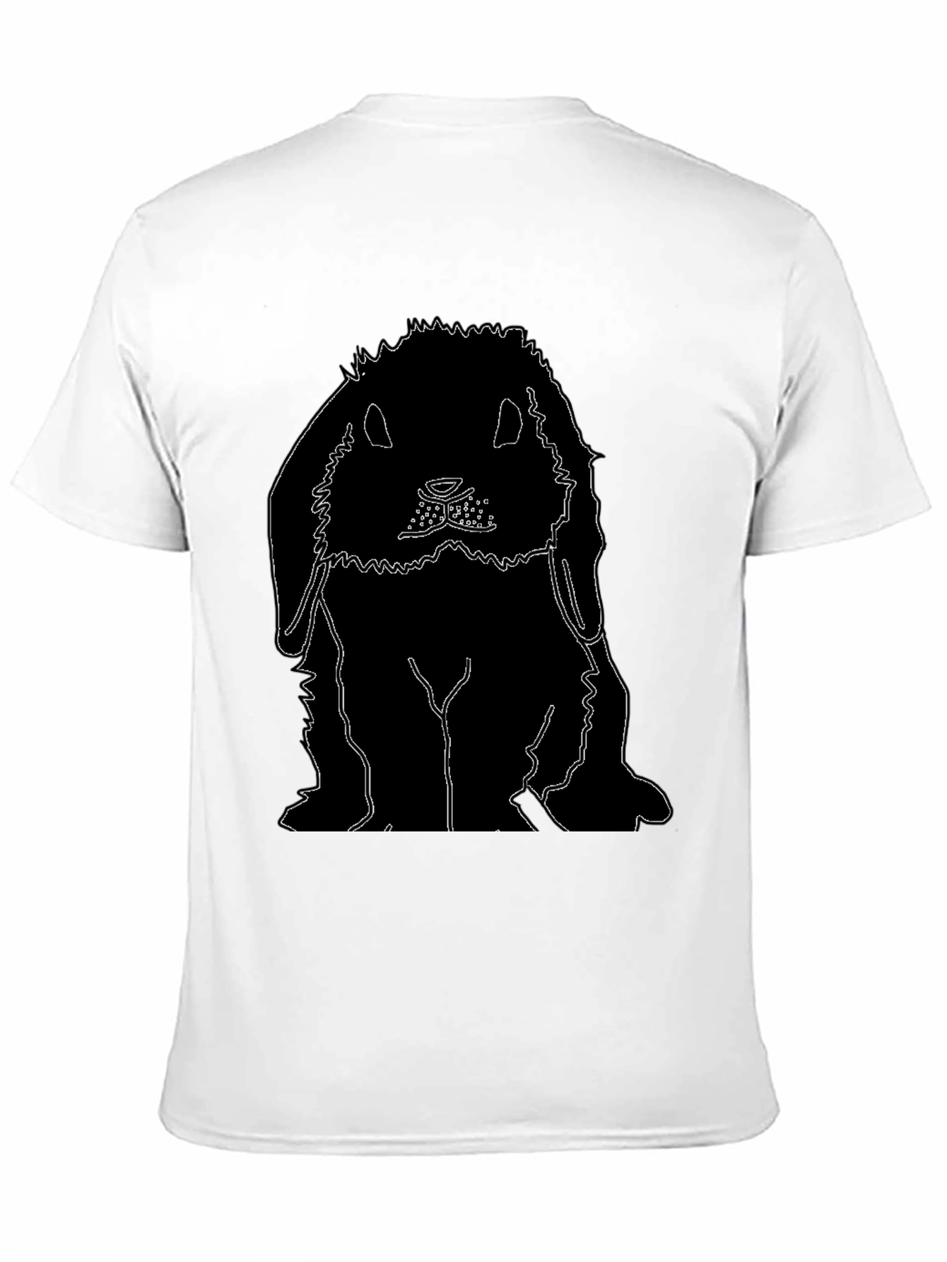 Rabbit Outline Black T-Shirt