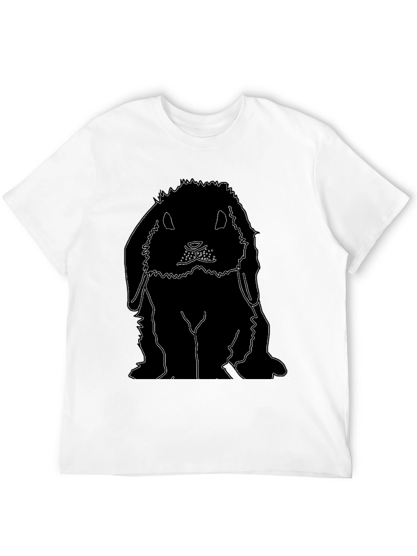 Rabbit Outline Black T-Shirt