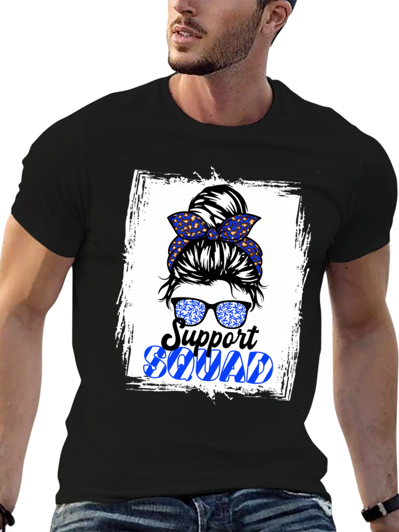 Support Squad Messy Bun Graphic Tee