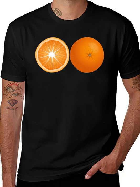 Orange Graphic T-Shirt - Fruit Design Tee