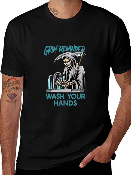Grim Reminder Wash Your Hands Graphic Tee