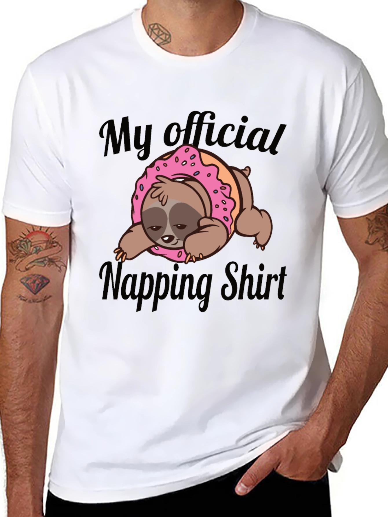 My Official Napping Shirt: Sloth Donut Tee