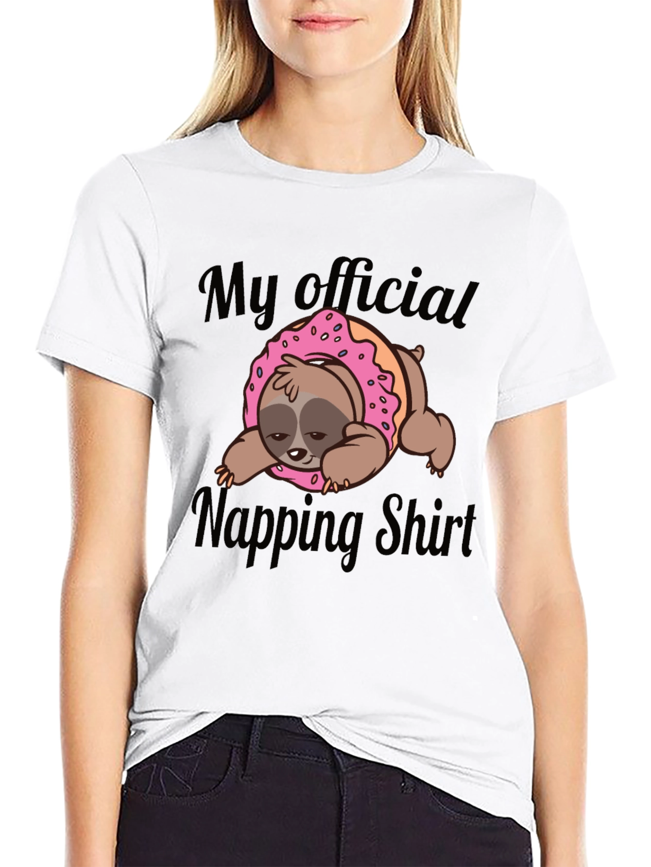 My Official Napping Shirt: Sloth Donut Tee