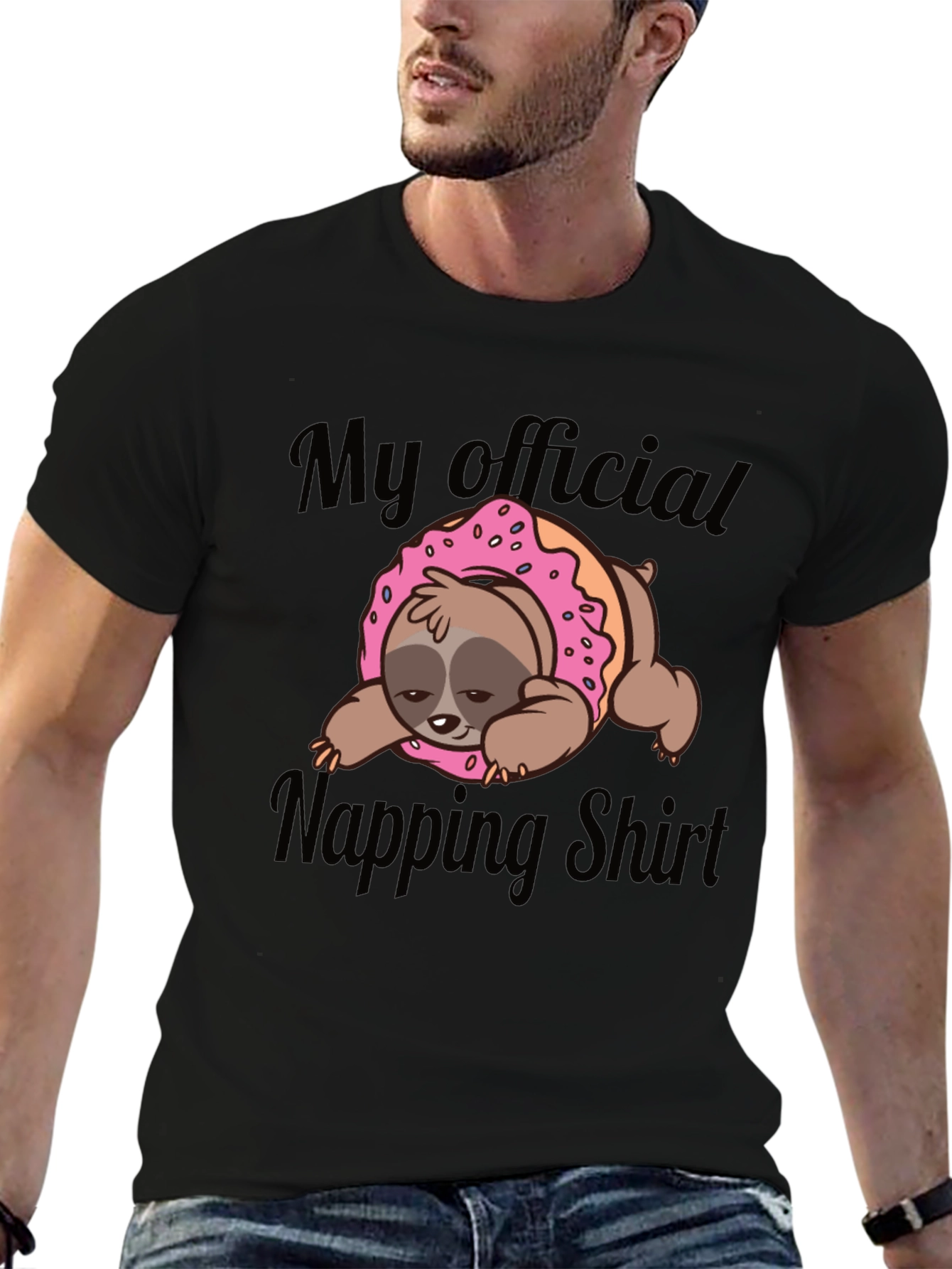 My Official Napping Shirt: Sloth Donut Tee