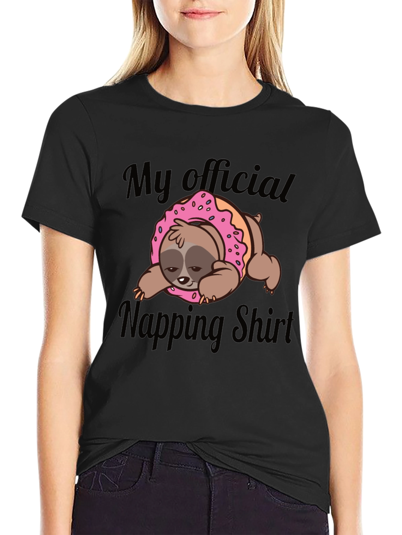 My Official Napping Shirt: Sloth Donut Tee