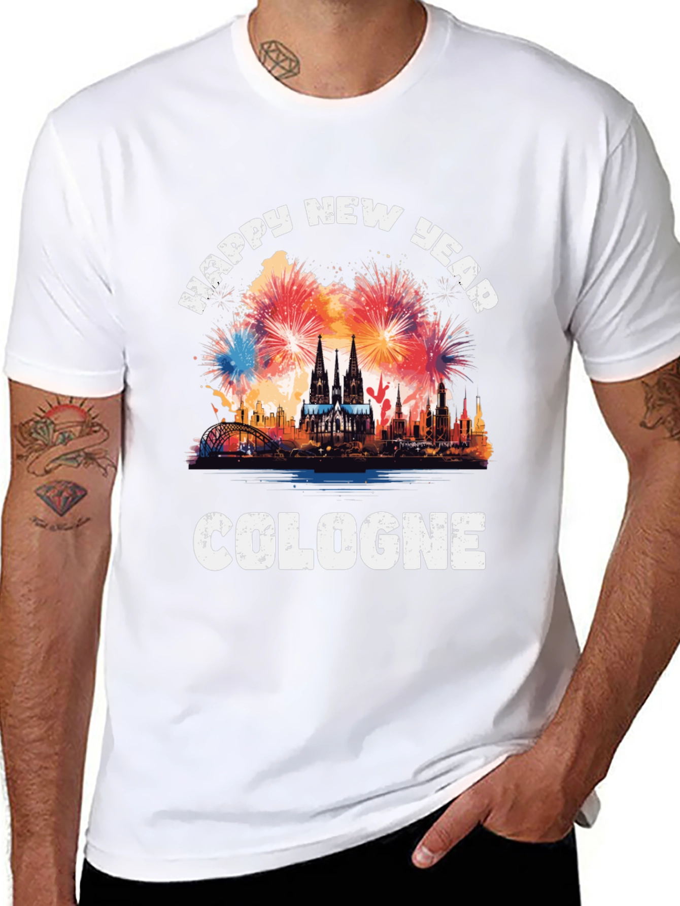 Happy New Year Cologne Black T-Shirt