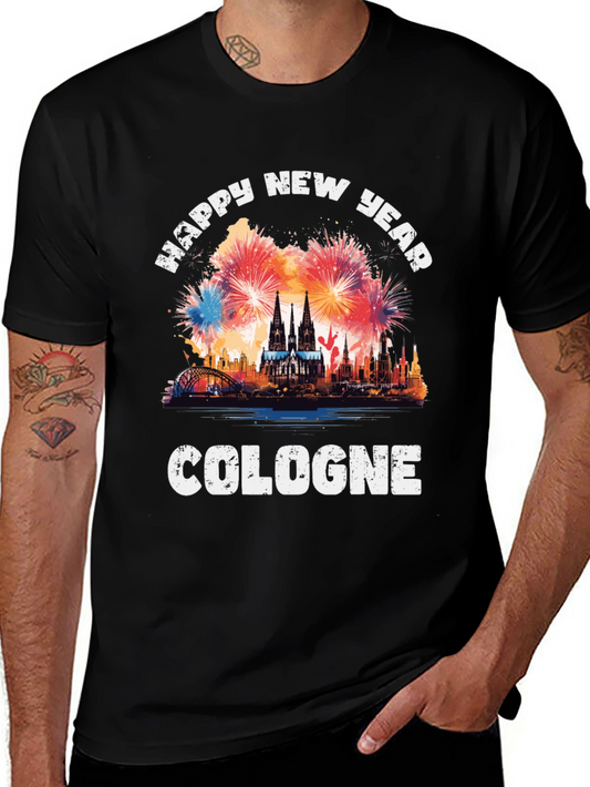 Happy New Year Cologne Black T-Shirt
