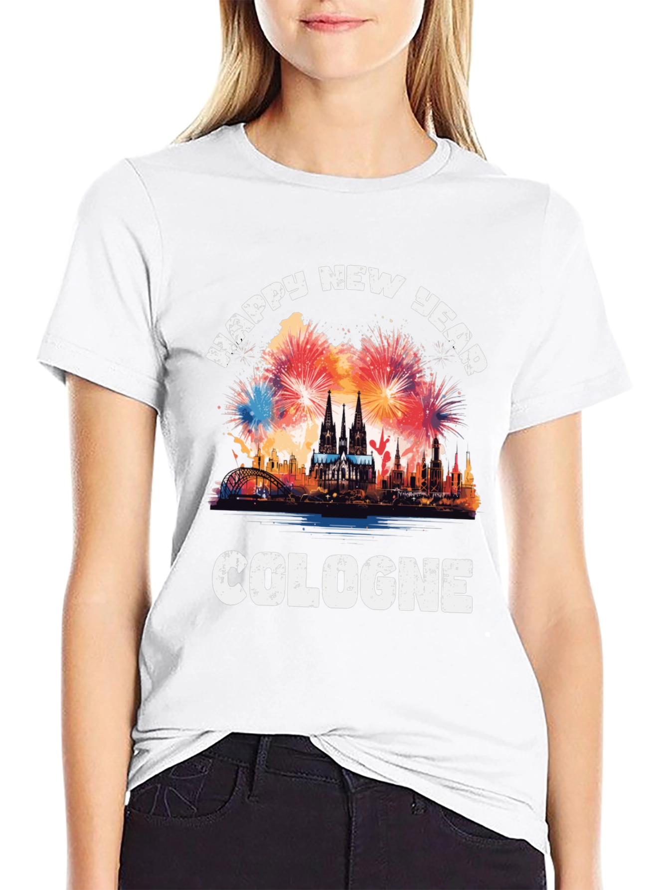 Happy New Year Cologne Black T-Shirt