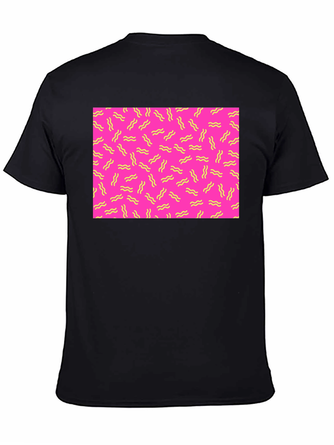 Retro Wave Pattern T-Shirt - Black