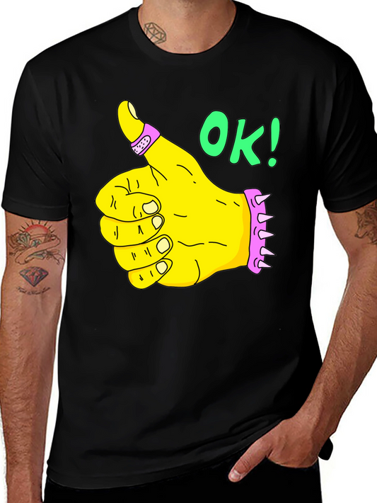 Thumbs Up OK! Graphic T-Shirt - Black