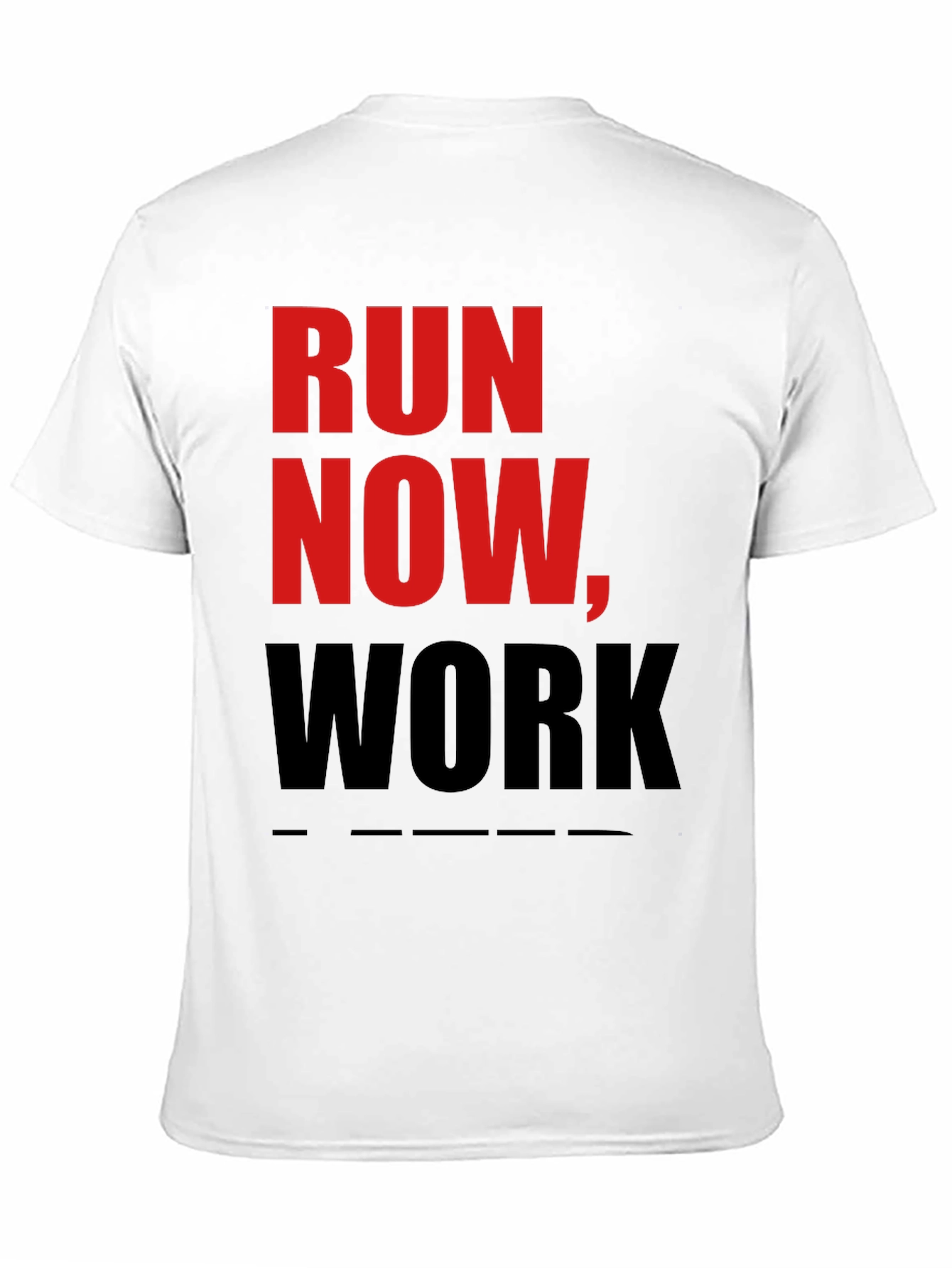 Run Now Work Later Graphic Tee - Black