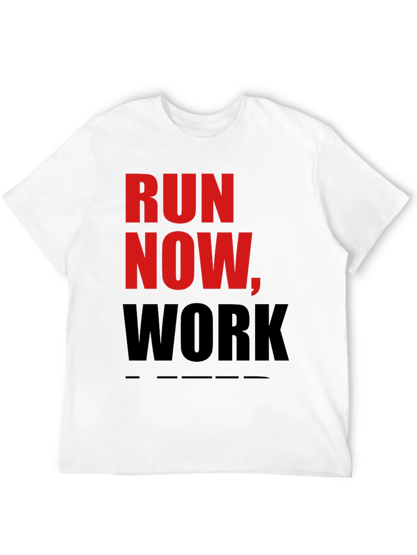 Run Now Work Later Graphic Tee - Black