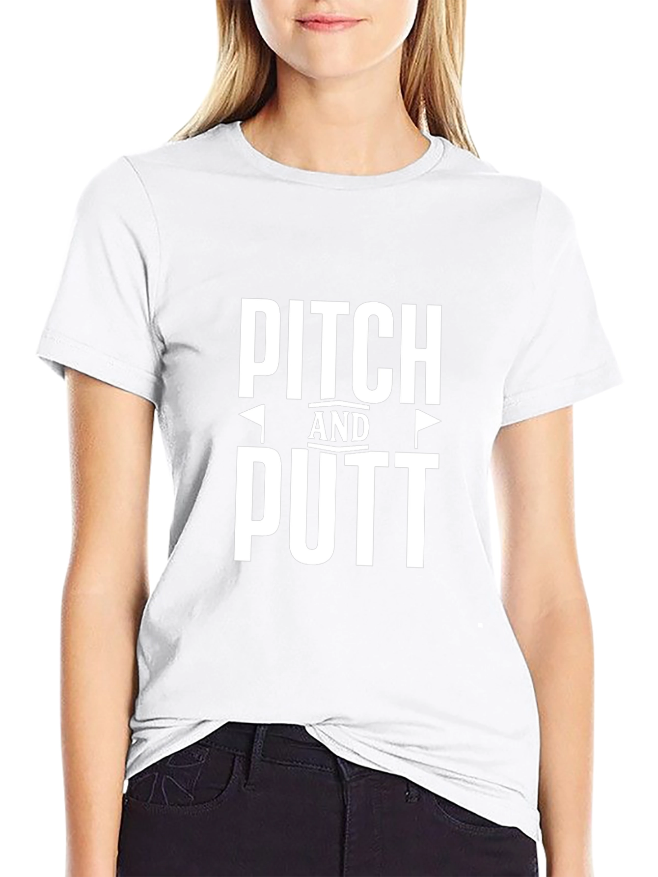 Pitch and Putt Golf Tee - Black Cotton Blend