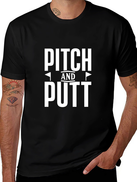 Pitch and Putt Golf Tee - Black Cotton Blend