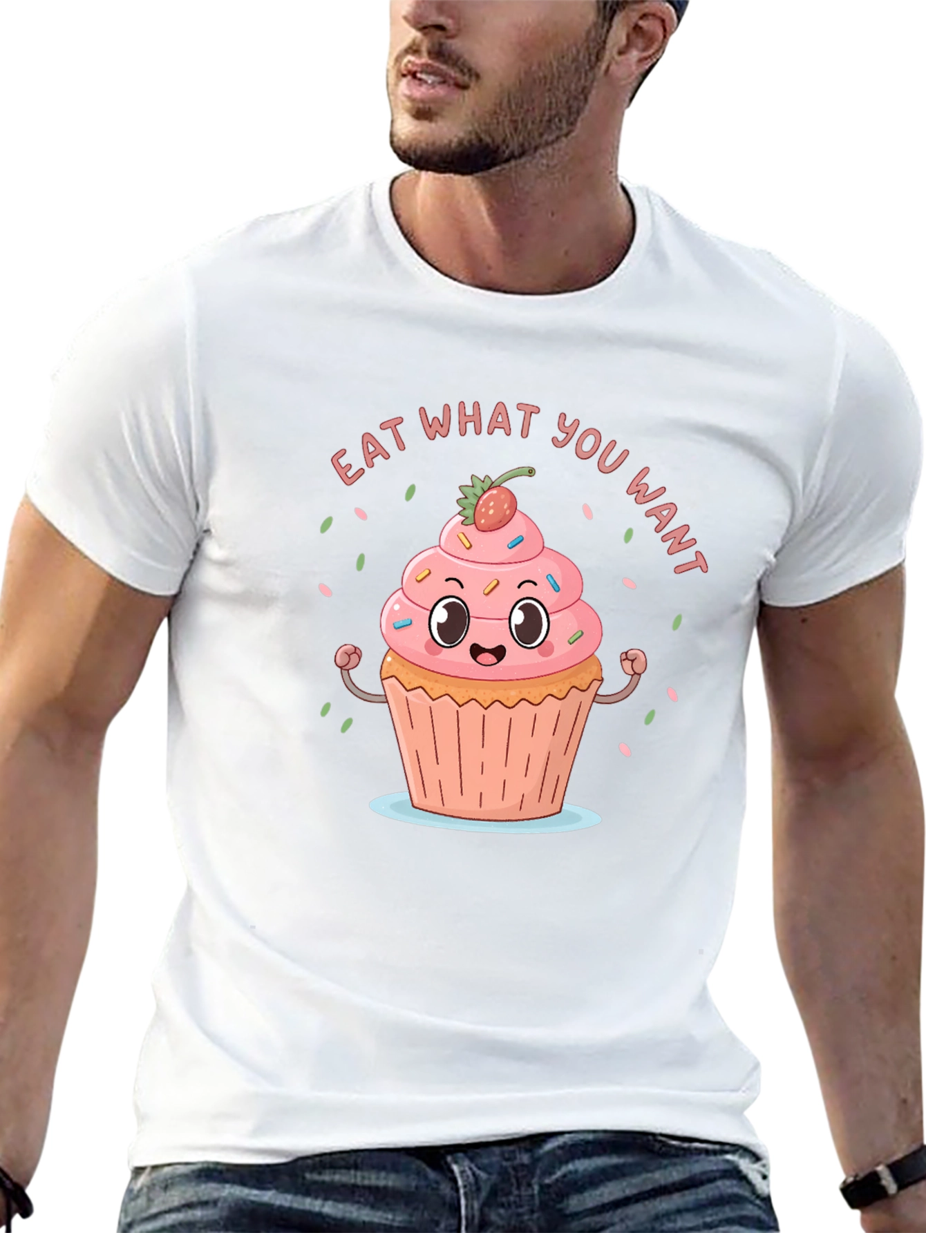 Eat What You Want Funny Cupcake T-Shirt