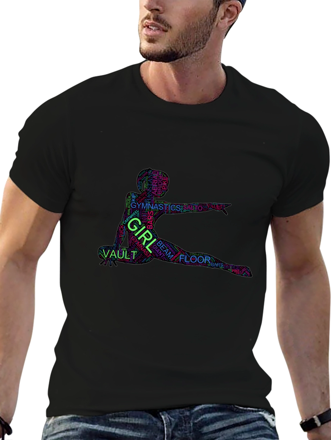 Gymnastics Girl Word Art T-Shirt