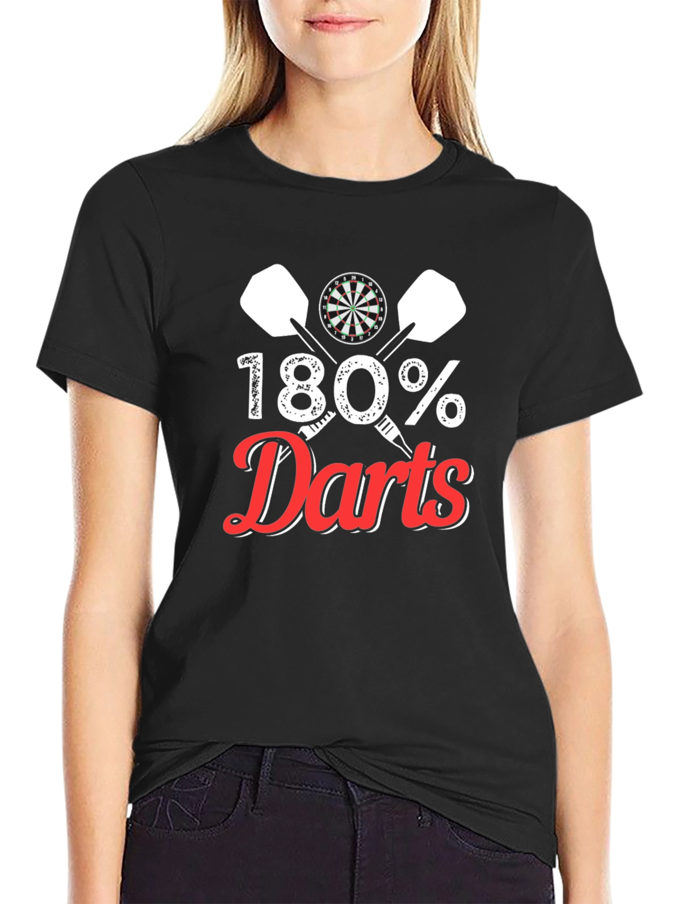 180% Darts Graphic Tee - Dartboard & Dart Design