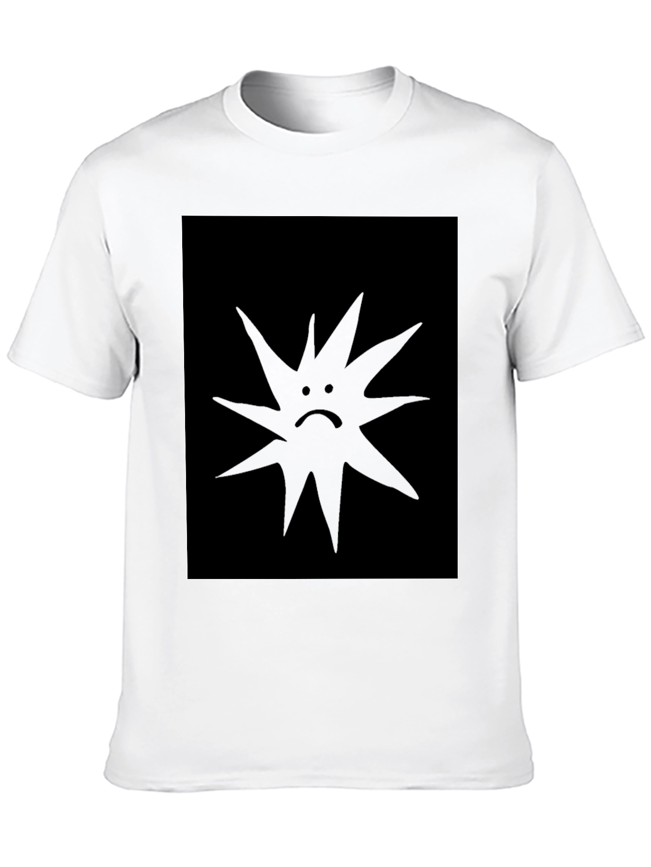 Sad Sun Graphic Black T-Shirt