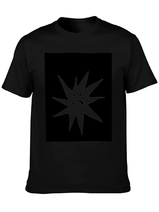 Sad Sun Graphic Black T-Shirt