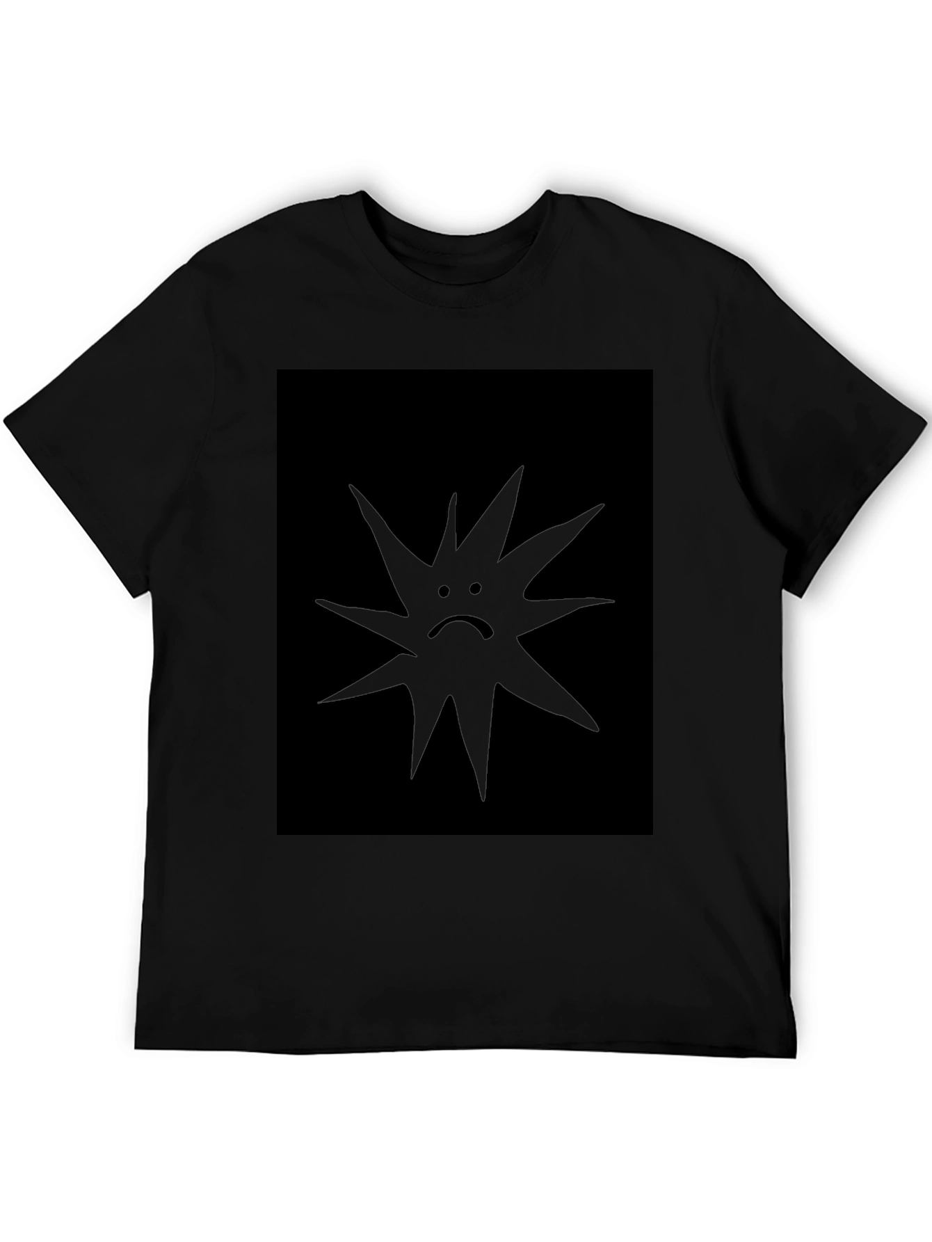 Sad Sun Graphic Black T-Shirt