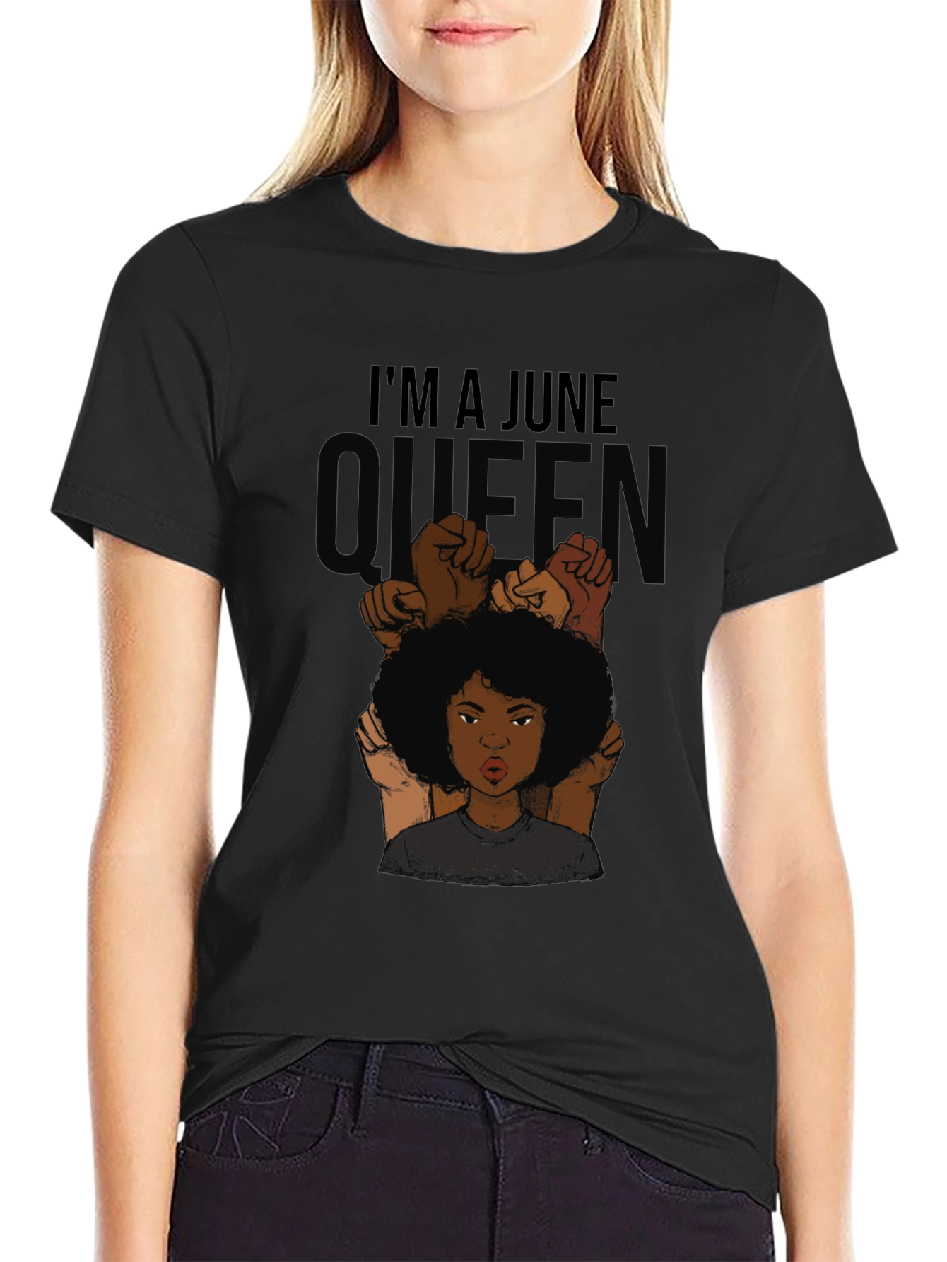 June Queen Black Graphic Tee