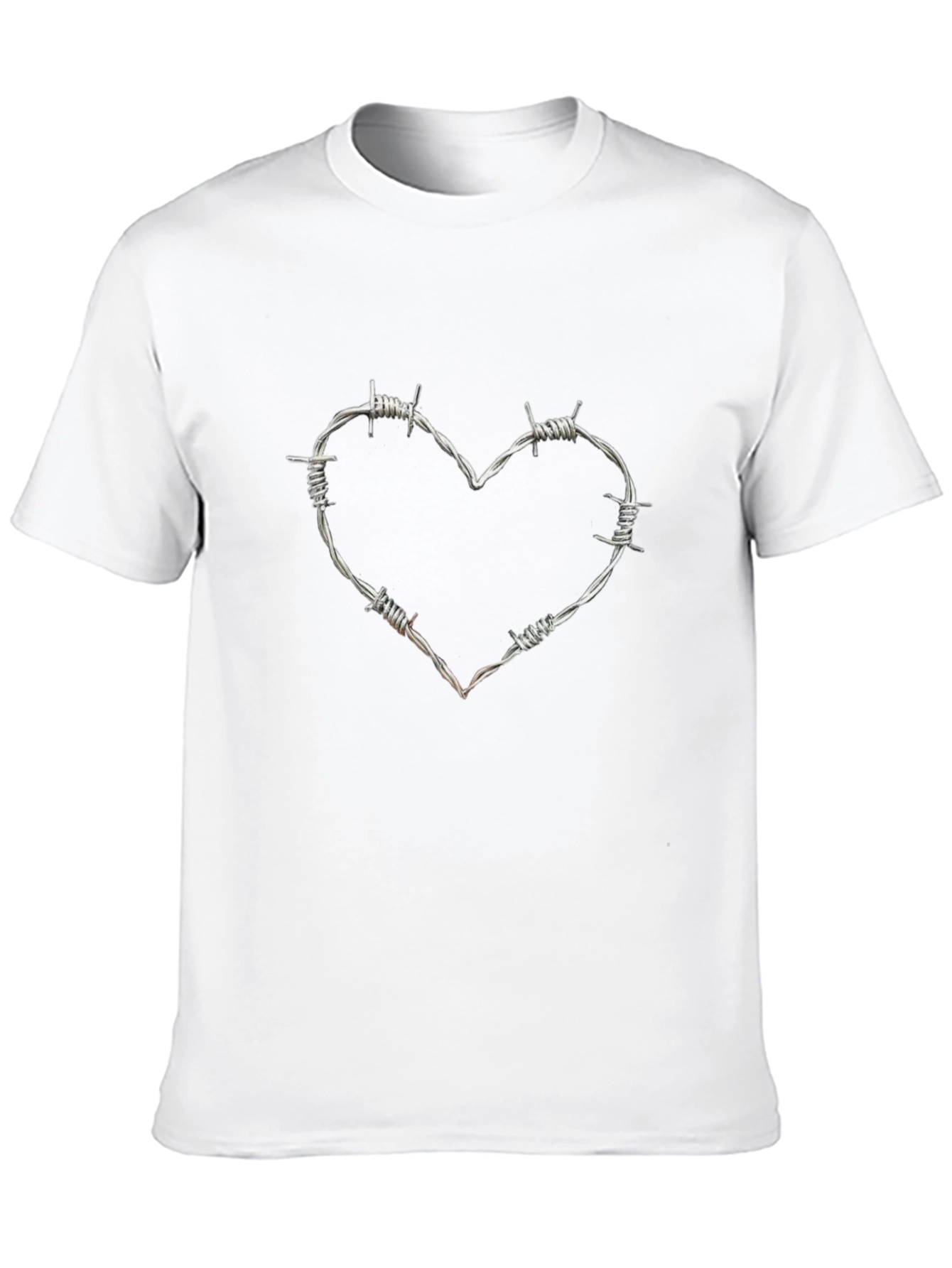 Barbed Wire Heart Graphic Tee - Edgy Style