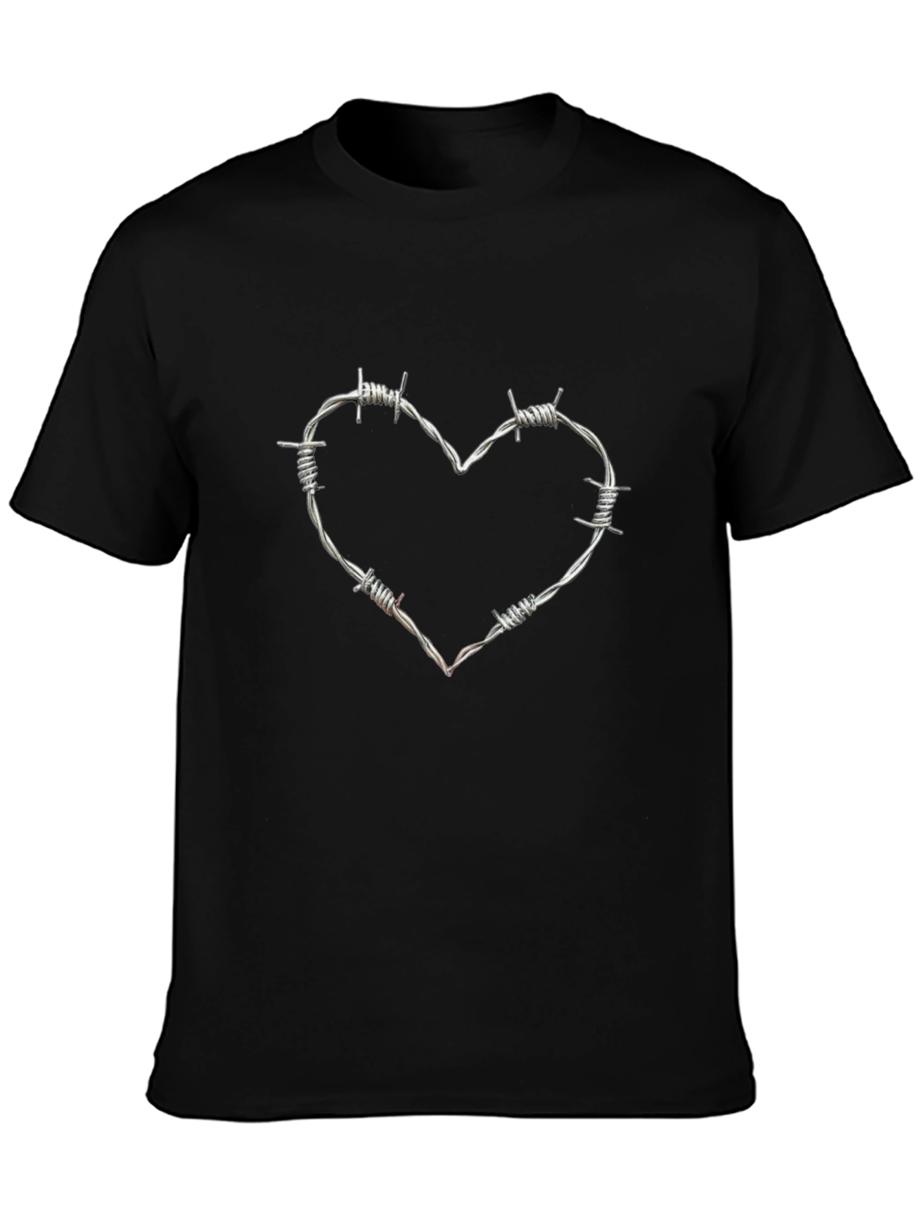 Barbed Wire Heart Graphic Tee - Edgy Style