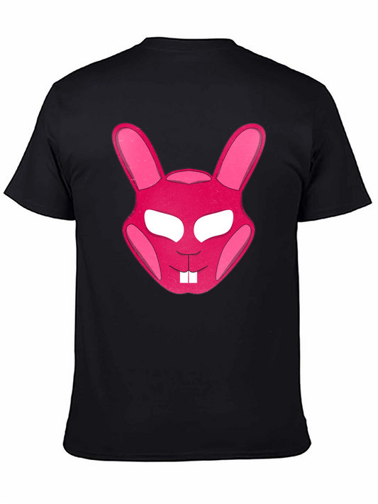 Pink Bunny Graphic Tee - Soft Cotton Crew Neck Shirt