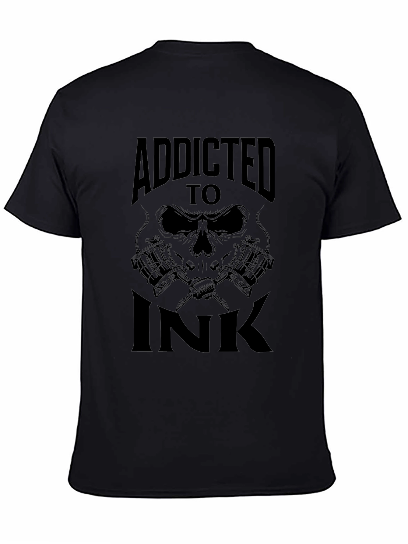 Addicted to Ink Tattoo Skull Graphic T-Shirt