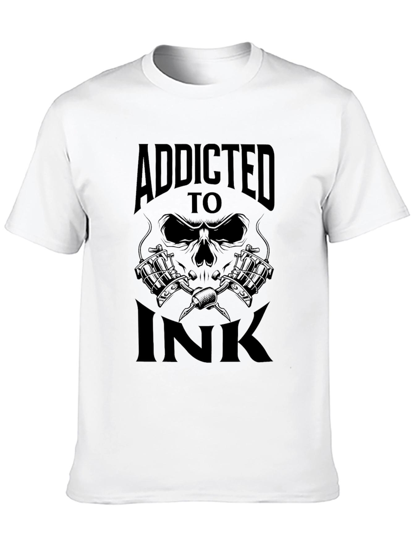 Addicted to Ink Tattoo Skull Graphic T-Shirt