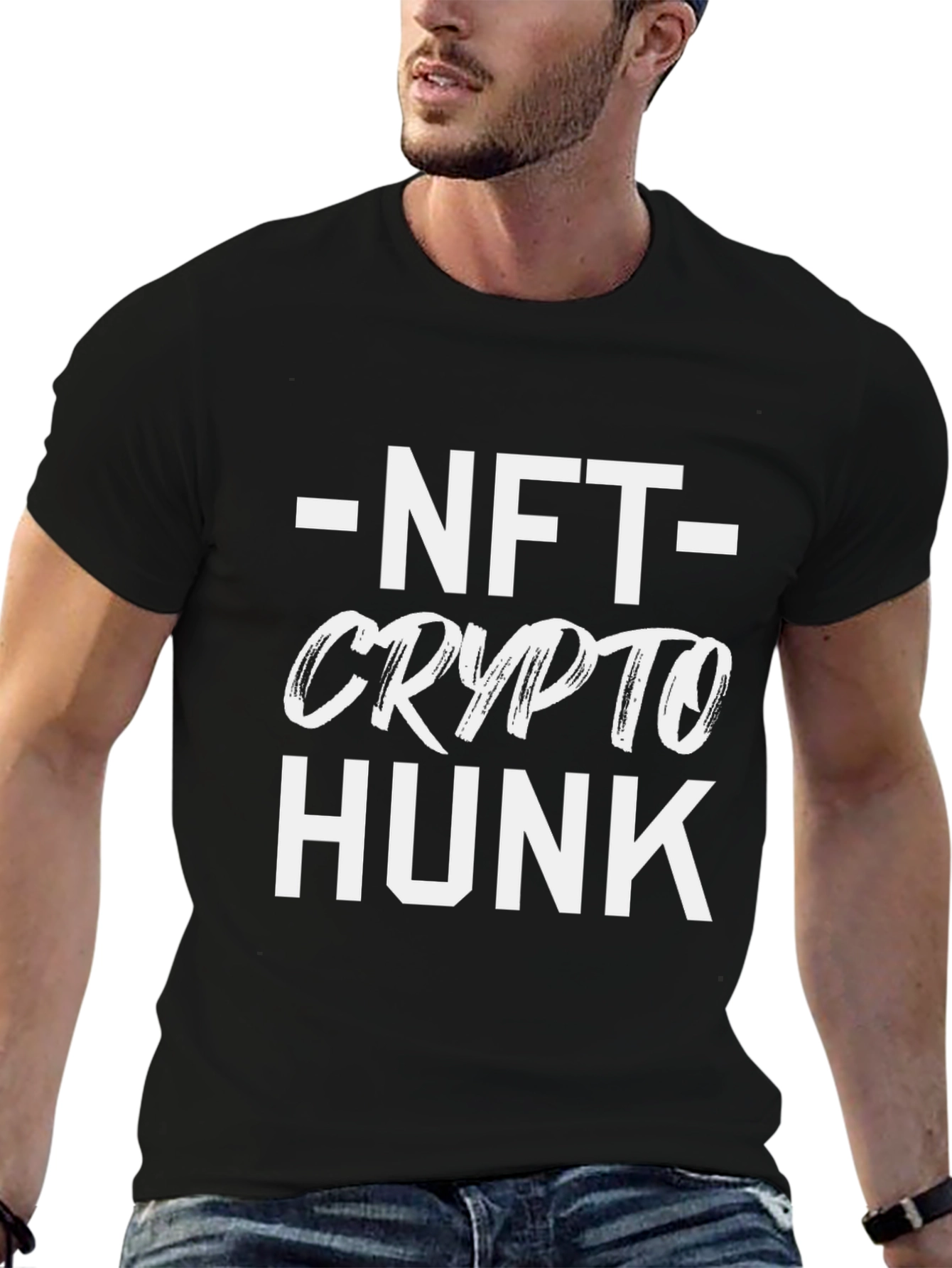 NFT Crypto Hunk Black Graphic Tee