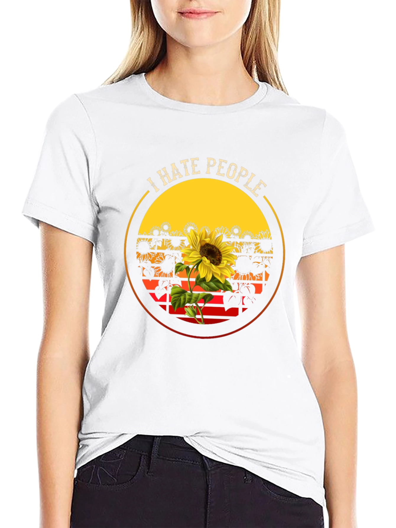 I Hate People Sunflower Graphic Tee
