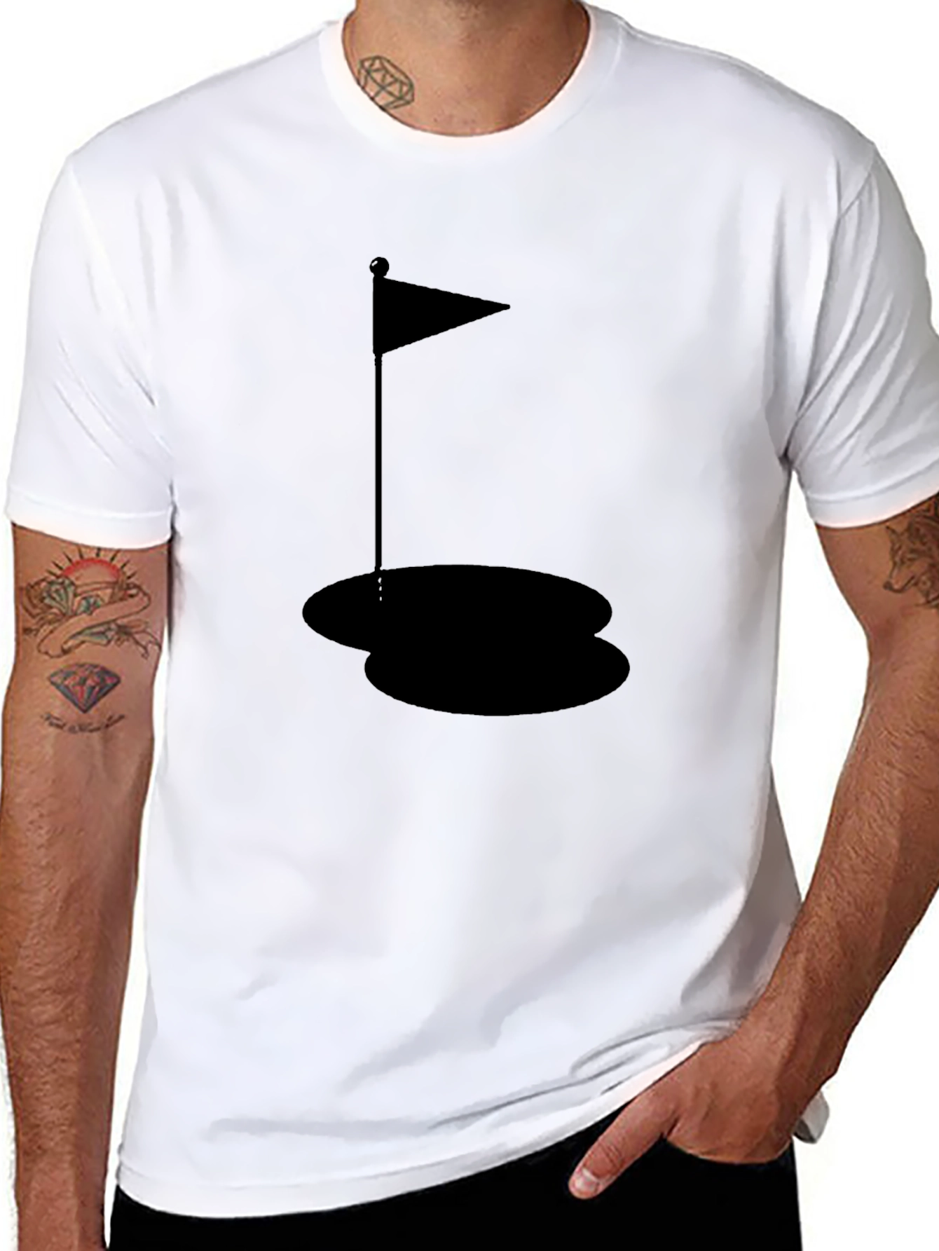 Golf Hole Black T-Shirt