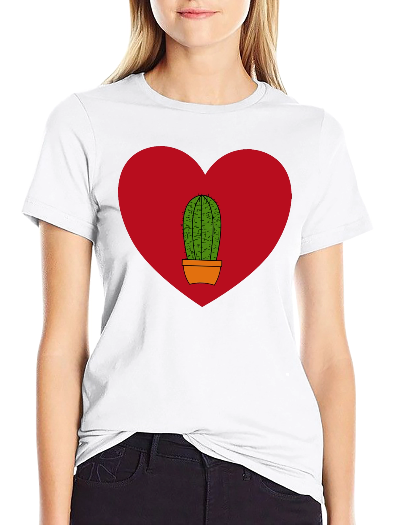 Cactus Heart Graphic Tee - Black
