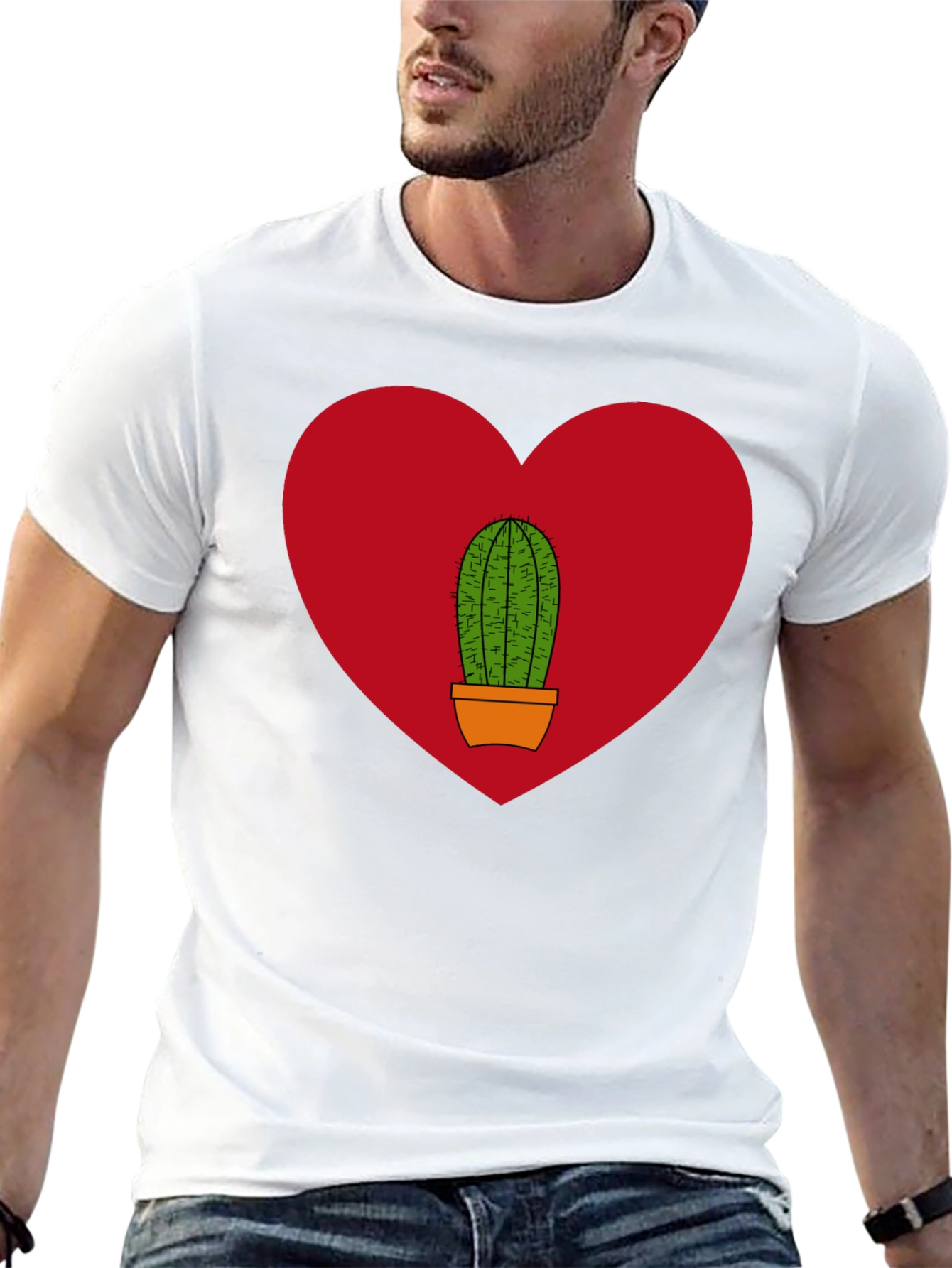 Cactus Heart Graphic Tee - Black
