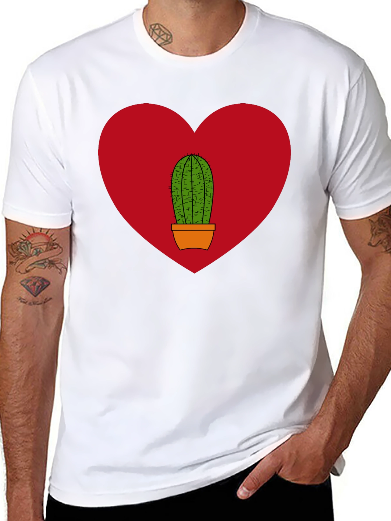 Cactus Heart Graphic Tee - Black