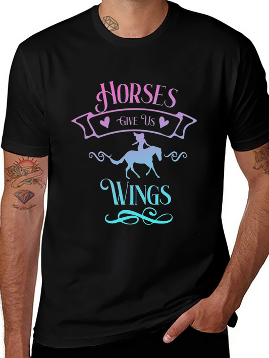 Horses Give Us Wings Graphic T-Shirt