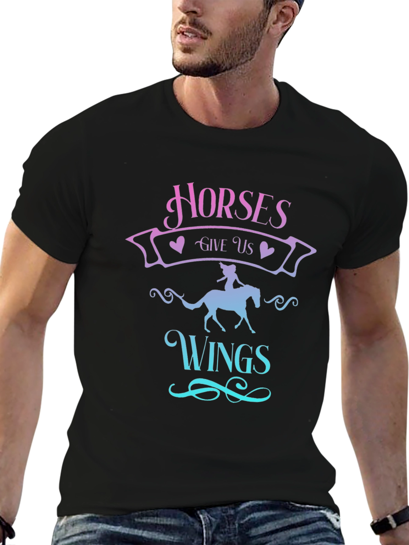 Horses Give Us Wings Graphic T-Shirt