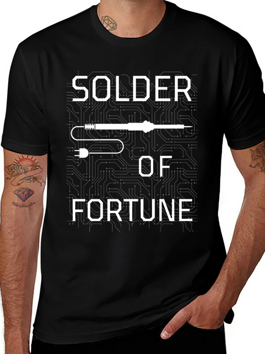Solder of Fortune Graphic T-Shirt - Black