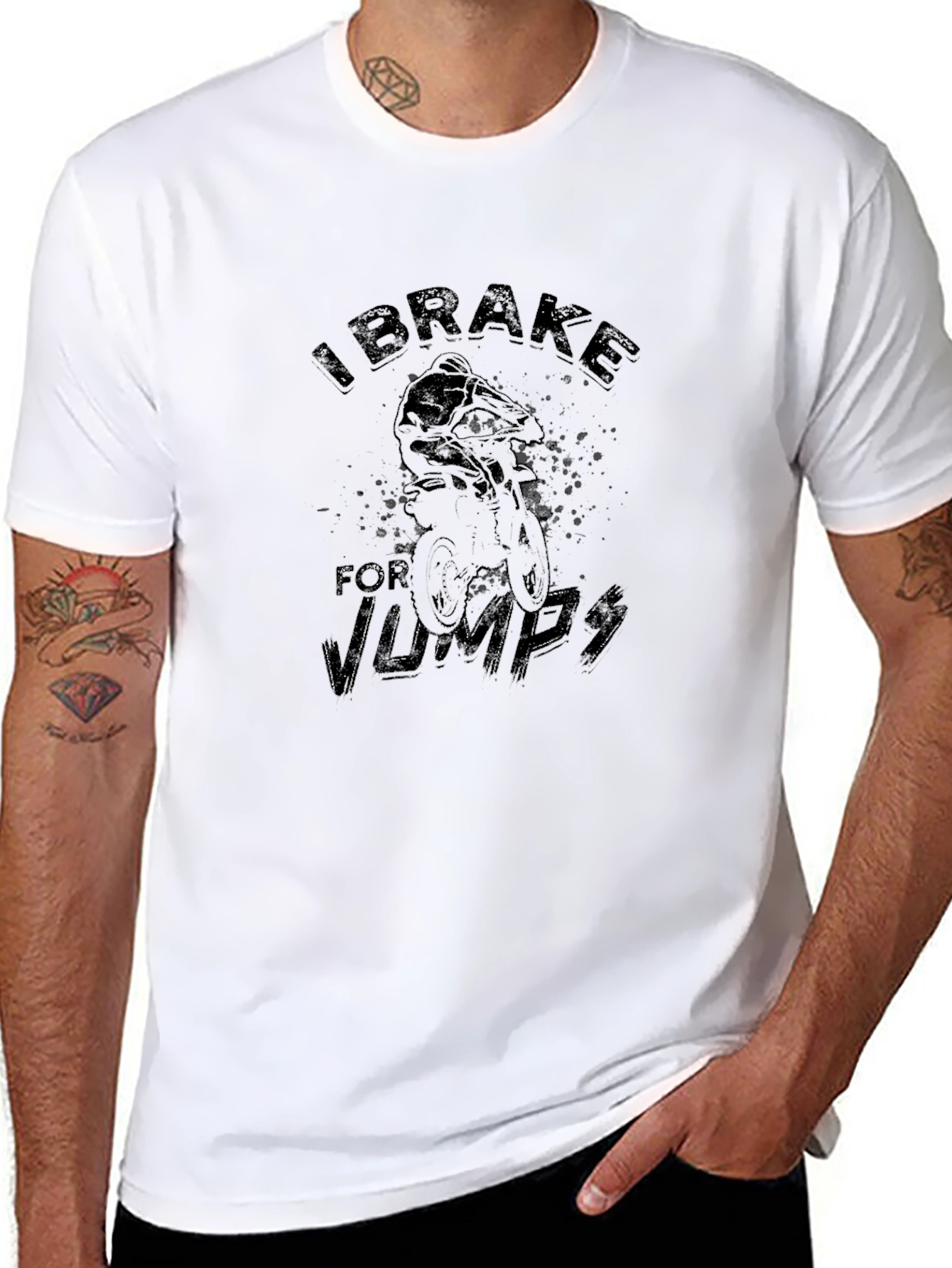 I Brake For Jumps Black Graphic T-Shirt